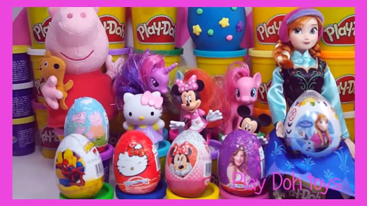 peppa pig kinder surprise eggs violetta 3 play doh mlp frozen mickey mouse egg my little p