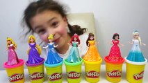 Play Doh Clay Disney Princess Dresses -  Kids Learn Colors with Toys-e09uBX