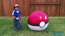 GIANT EGG POKEMON GO Surprise Toys Opening Huge PokeBall Egg Catch Pikachu In Real Life ToysReview-XrD5Vm