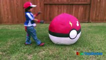 GIANT EGG POKEMON GO Surprise Toys Opening Huge PokeBall Egg Catch Pikachu In Real Life ToysReview-XrD5Vm2ZY