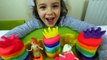 DIY Play Doh Rainbow Frozen Castle for Disney Princesses Elsa and  Anna Doll toys-N3Aq29u