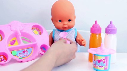 Đồ chơi trẻ em cho bé gái Baby Doll Lunch Time Play Doh Food Girl Baby Doll Newborn care t