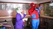 Spiderman & Frozen Elsa POOP PRANK! w/ Spiderman vs Joker Maleficent Joker Elsa Spidey Toy