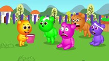 Mega Gummy Bear Goes Swimming Finger Family Rhyme For Kids | Gummy bear Skeleton ice cream