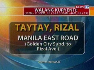 BT: Power interruptions (July 18-19, 2012)