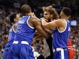 Echange de coups de poing entre R.Lopez et Ibaka !