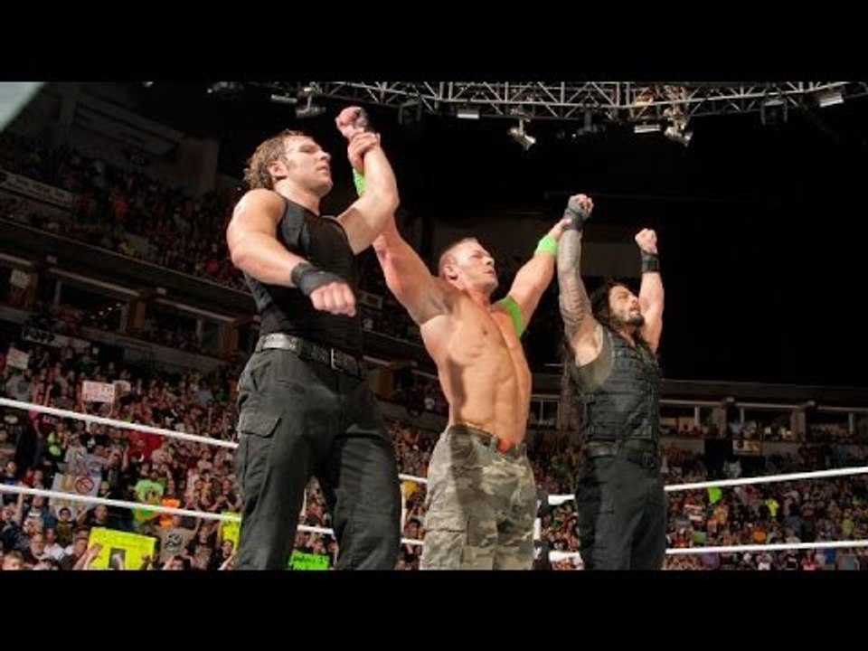 Roman Reigns & Dean Ambrose and John Cena Vs Bray Wyatt Erick Rowan & Seth Rollines