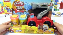 ✔ Fire Truck Play-Doh Diggin Rigs! New plasticine Can Heads. Toys for Kids. Videos for children