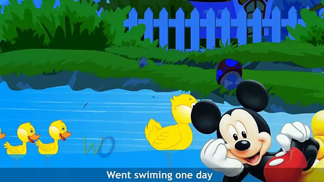 Five little ducks went swimming one day - English nursery rhyme + lyrics