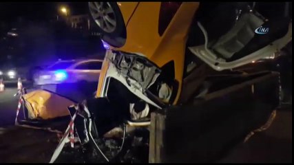 Ticari Taksi İçindeki Yolcularla Takla Attı