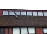 BMX Jump Off School Roof Fail