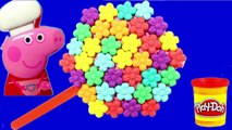 Play Doh Lollipop! - Create cake lollipop play-doh fun along PEPPA pig toys for kidS