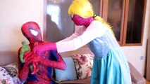 Spiderman SUPERHERO SPELL! w/ Frozen Elsa Joker Maleficent Pink Spidergirl TOYS! Superhero
