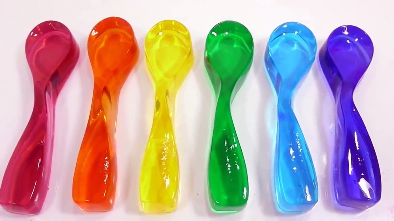 Wheels On The Bus | DIY How to Make Colors Spoon Jelly Gummy Pudding Learn Colors Glitte