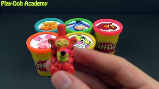 Winnie The Pooh Learn Colors with Play-Doh Cans Surprise Eggs Toys