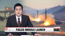 N. Korea's latest missile test fails: S. Korean defense ministry