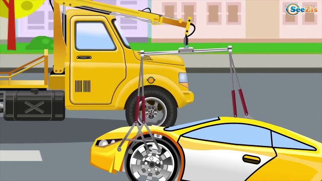 LEARN COLORS - Cars on Tow Truck COLOR Cars for Children Cartoon for Babies