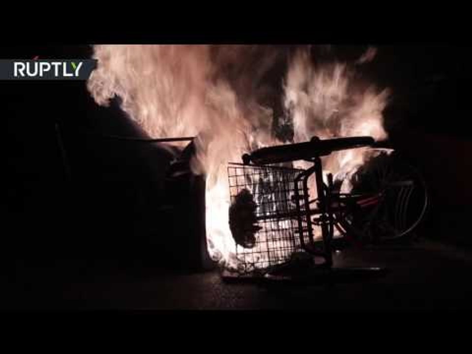 Teargas, barricades and fires in protest against squat evictions in Athens