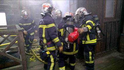 Exercice des sapeurs-pompiers de Strasbourg à la cathédrale Notre-Dame