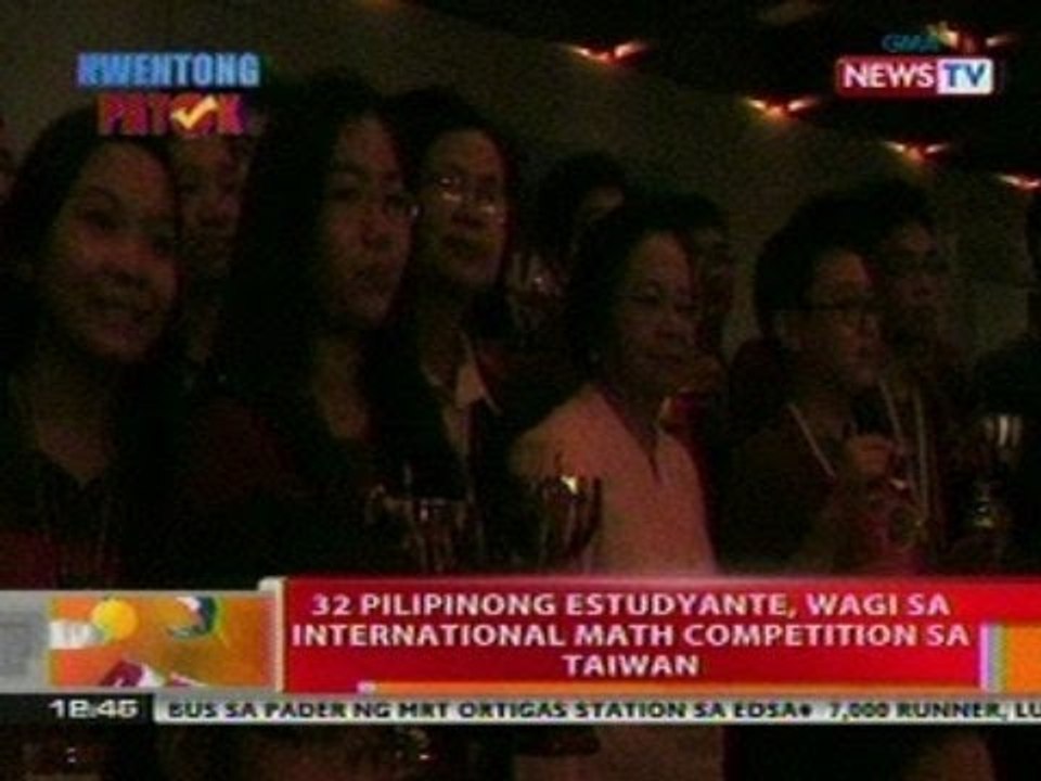 BT: 32 Pilipinong estudyante, wagi sa Int'l Math Competition sa Taiwan