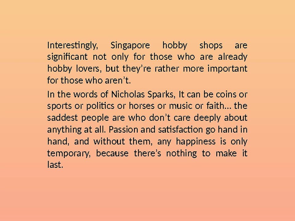 Reasons why you need to see hobby shops in Singapore