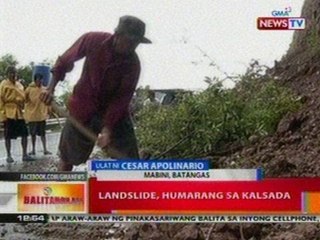 BT: Landslide sa Batangas, humarang sa kalsada