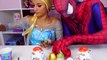 Congelados Elsa VS Spiderman Kinder Sorpresa Huevos Reto de Superhéroe en la vida real de la Película