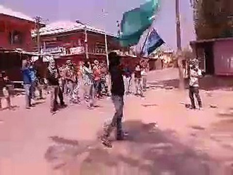 کشمیر میں پاکستان زندہ باد کے نعرے اور پاکستان کا قومی ترانہ