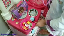 ★Doc McStuffins at McDonalds Gives Farting Bad Baby Mommy Tummy Ache CheckUp and Needle C