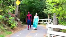 Spiderman vs Venom vs Frozen Elsa! Real Life Superhero Battle Death Match!