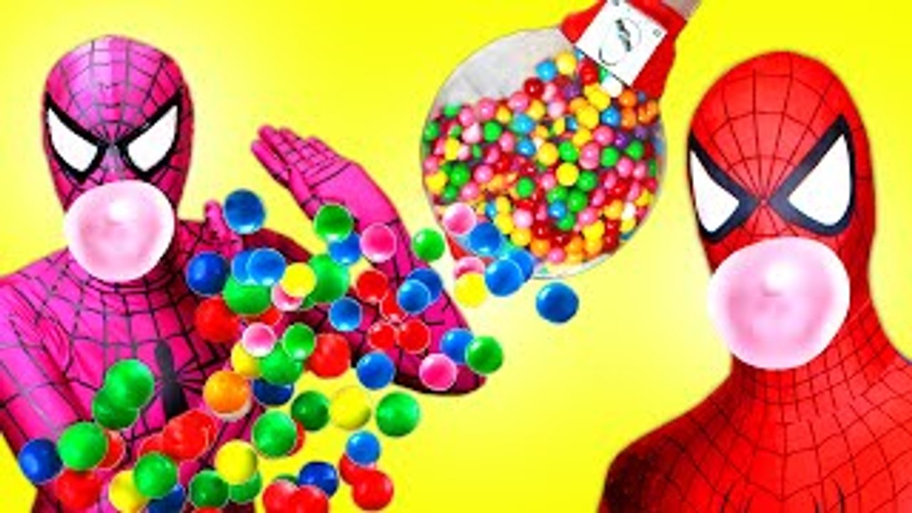 Spiderman & Pink Spidergirl vs Joker! w/ Frozen Elsa & Batman! Superhero Fun in Real Life :)