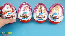4 MAXI Kinder Surprise Eggs Christmas 2016 Snow Monsters Big Surprise Eggs Winter New Year