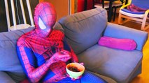 FROZEN ELSA vs SPIDERMAN STOP MOTION - Spider-Man Magic Witch Broom! Fun Superhero In Real