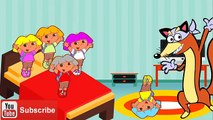 Five Little Dora Masha Jumping on the Bed - Masha and Dora Funny 5 Little Monkeys Nursery
