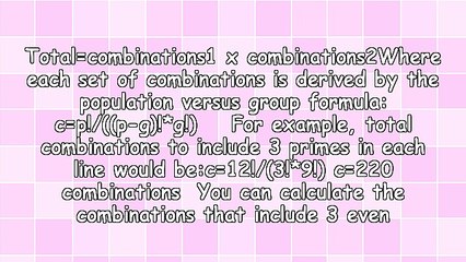 How To Generate Lotto Combinations From Multiple Parameters