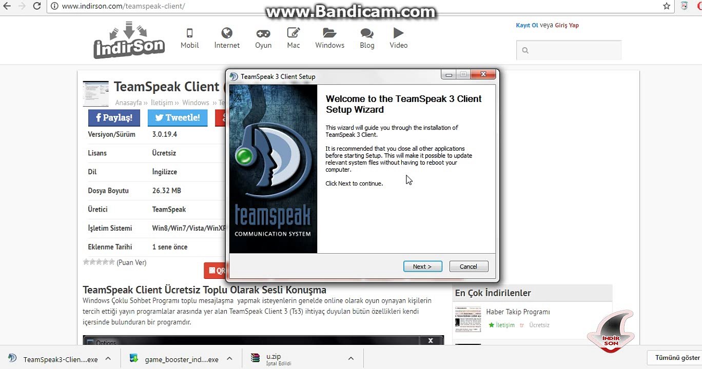 teamspeak 3 program kurulumu
