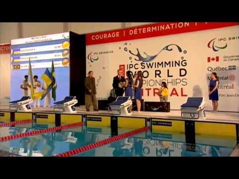 Swimming - women's 50m freestyle S5 medal ceremony - 2013 IPC Swimming World Championships Montreal