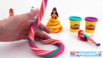 Play Doh Disney Princess Candy Cane Dresses Ariel Elsa Belle Magiclip * RainbowLearning (N