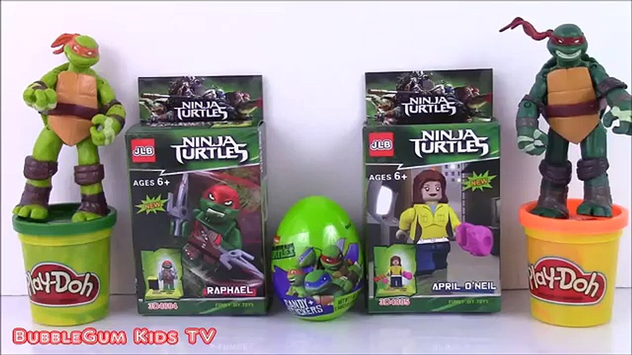 PLAY DOH Ninja Turtles Surprise Eggs! TMNT LEGO MINIFIGURES UNBOXING OPENING