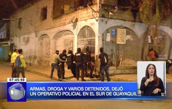 Armas, droga y varios detenidos dejó operativo policial en el sur de Guayaquil