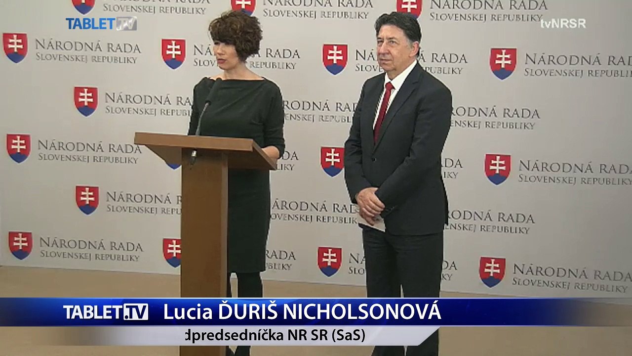 ZÁZNAM: TK podpredsedníčky NR SR L. Ďuriš Nicholsonovej
