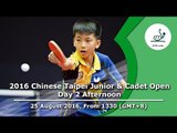 2016 ITTF Chinese Taipei Junior & Cadet Open - Day 2 Afternoon