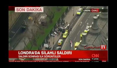 Londra'daki saldırı anında parlamentoda yaşananlar kamerada