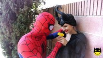 Spiderman KISSES Maleficent! Frozen Elsa Bad Baby vs Joker Ariel Kissed Pink Spidergirl Su