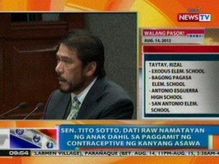 NTG: Sen. Tito Sotto, dati raw namatayan ng anak dahil sa paggamit ng contraceptive ng kanyang asawa
