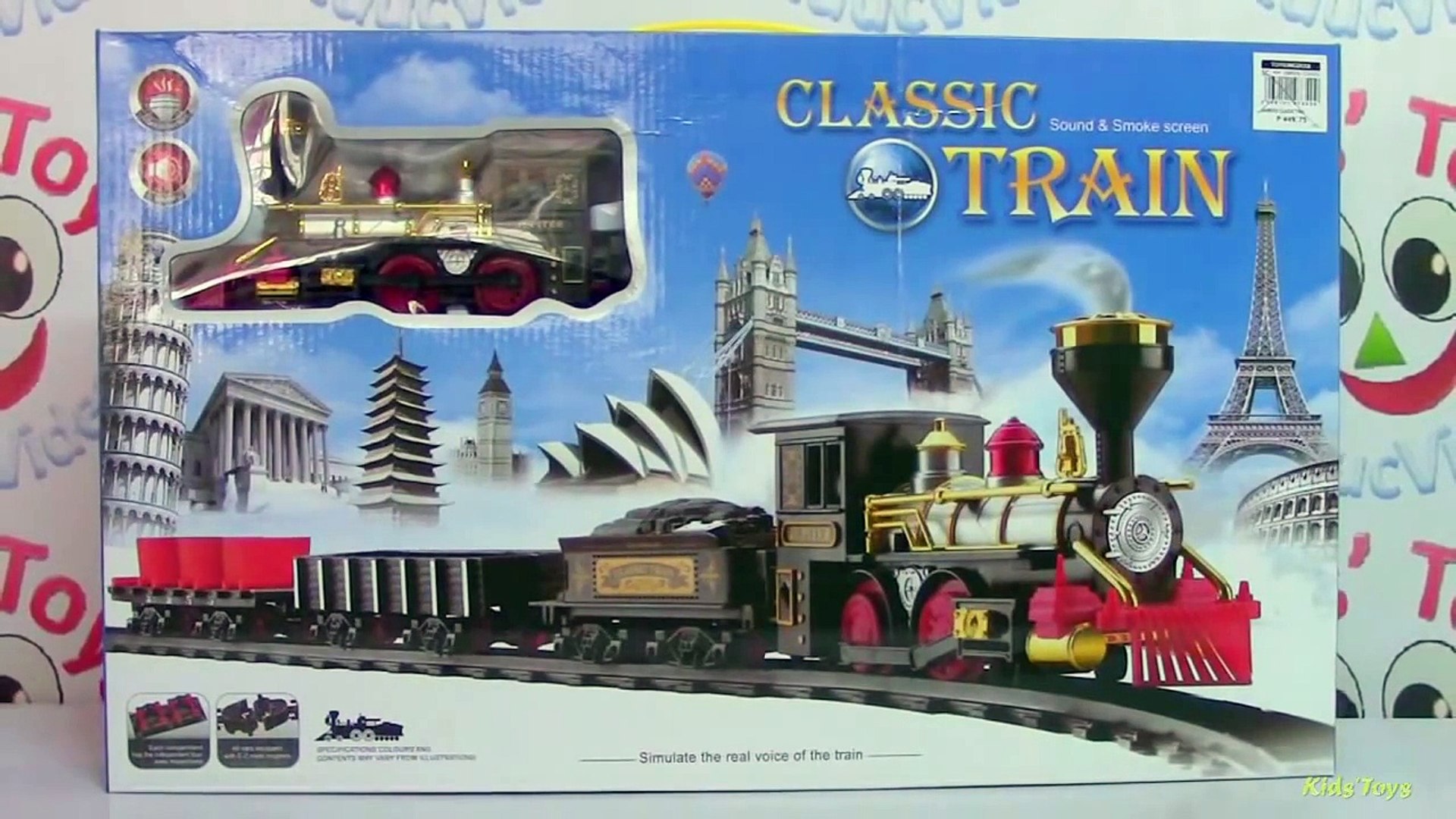 classic train set with smoke