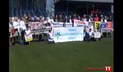 Stadyumda kömür santraline 'hayır' eylemi