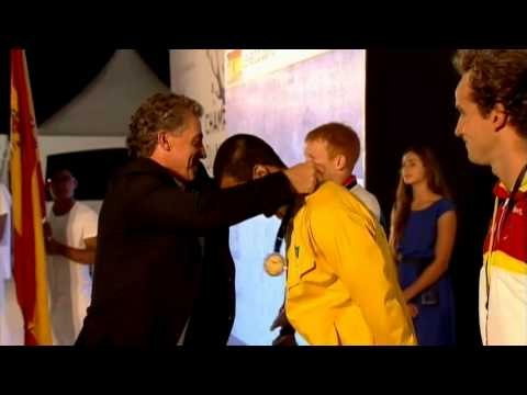 Swimming - men's 100m butterfly S10 medal ceremony - 2013 IPC Swimming World Championships Montreal