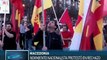 Protestan en Macedonia contra las políticas de la Unión Europea