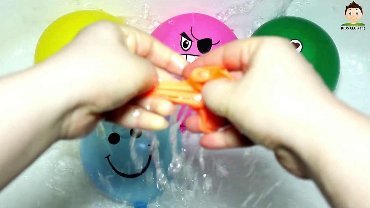 10 Water Balloons Compilation - Lot of Faces Balloon Finger Family Nursery Baby Song - Lea